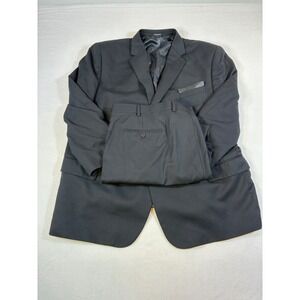 Joseph Abboud JOE Custom Express Black 100% Wool Suit 2pc Mens 52 Short 52S